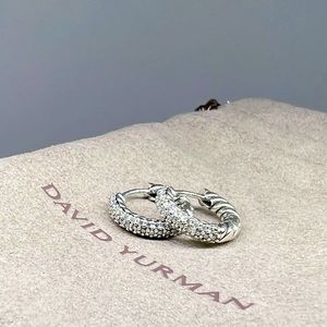 Authentic David Yurman Petite Pave Diamond Huggies